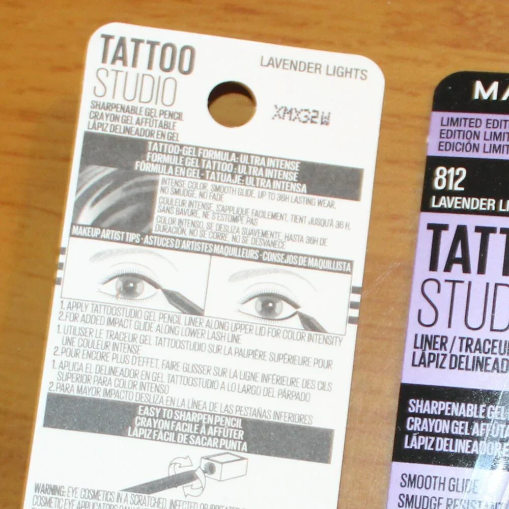 Maybelline 812 Lavendar Lights Eyeliner 36H Tattoo Studio Gel Pencil 2 Pc Set